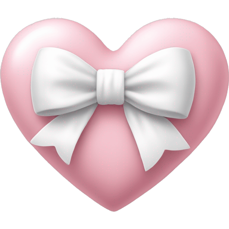 Pastel pink heart with white bow emoji