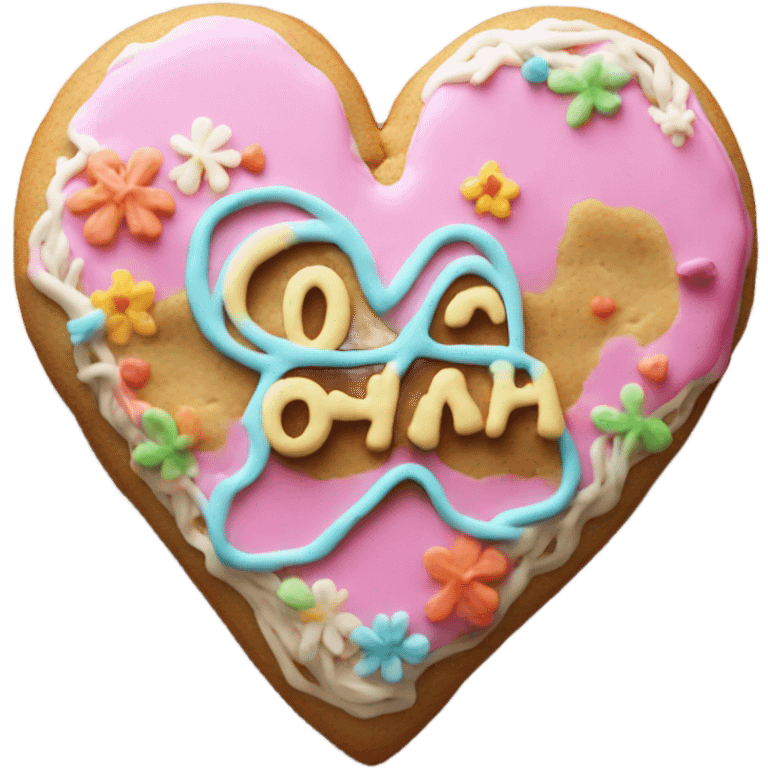 Cookie heart with ohana emoji