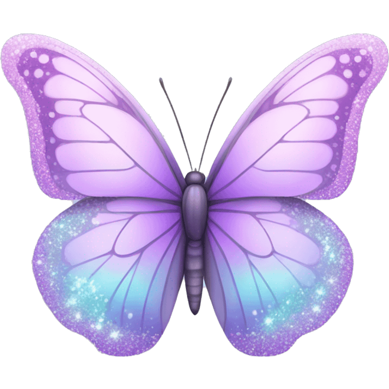 Sparkly glossy Pastel lilac-gradient butterfly emoji