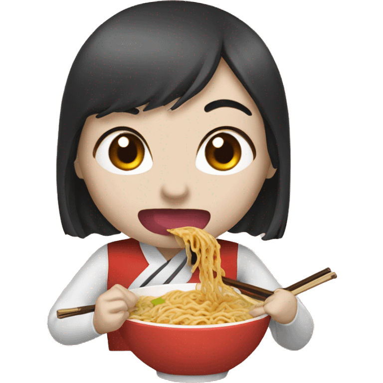 china doll eating ramen emoji