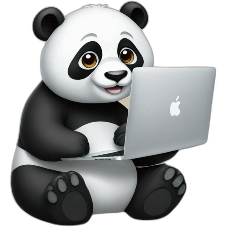 Panda with macbook emoji