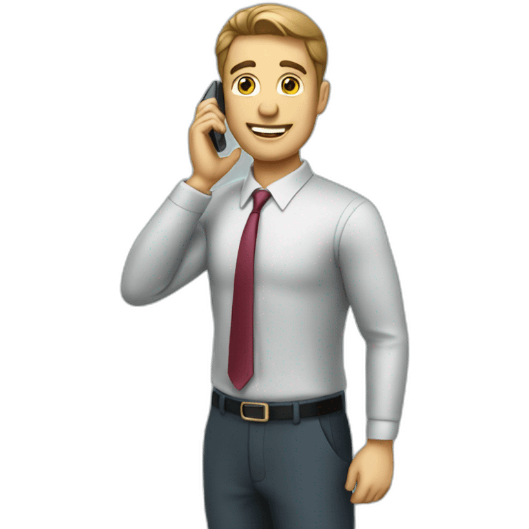 Businessman talking on his cell phone emoji