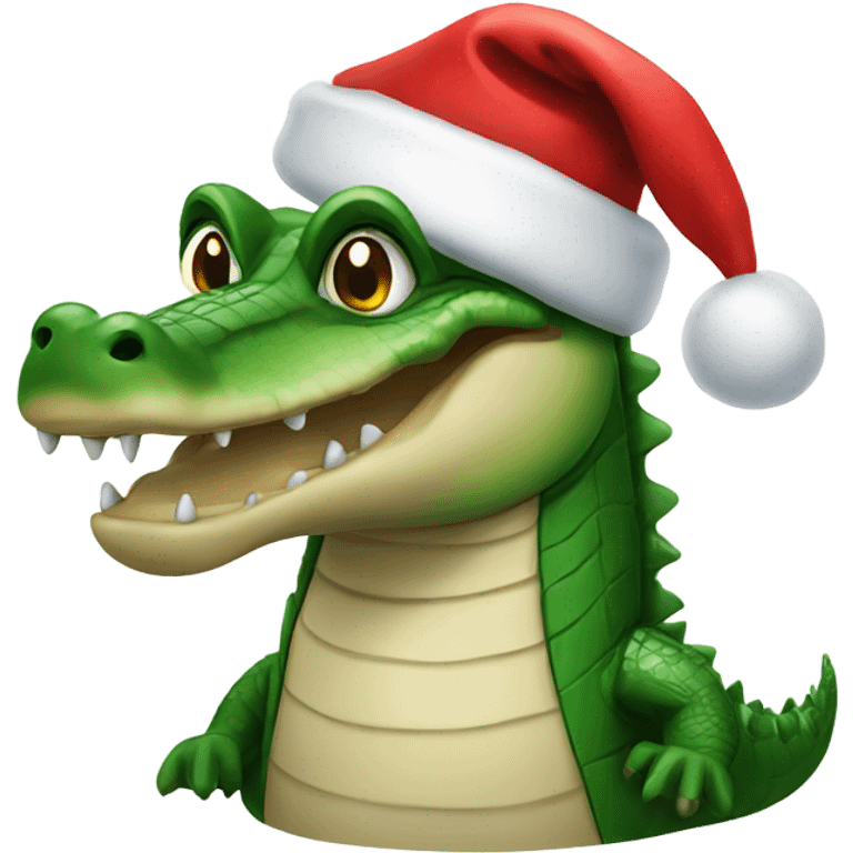 Alligator with Santa hat emoji