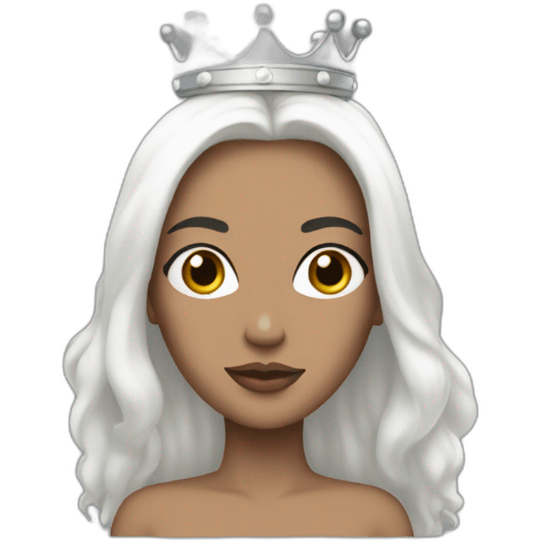 White Women whit black hair and crown emoji