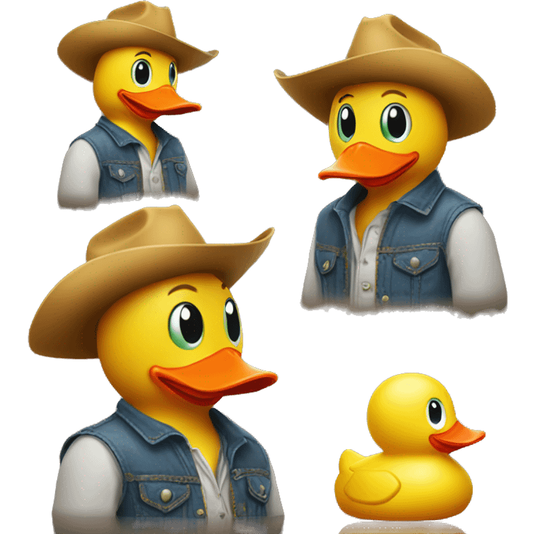 yellow rubber duck with a cowboy hat emoji