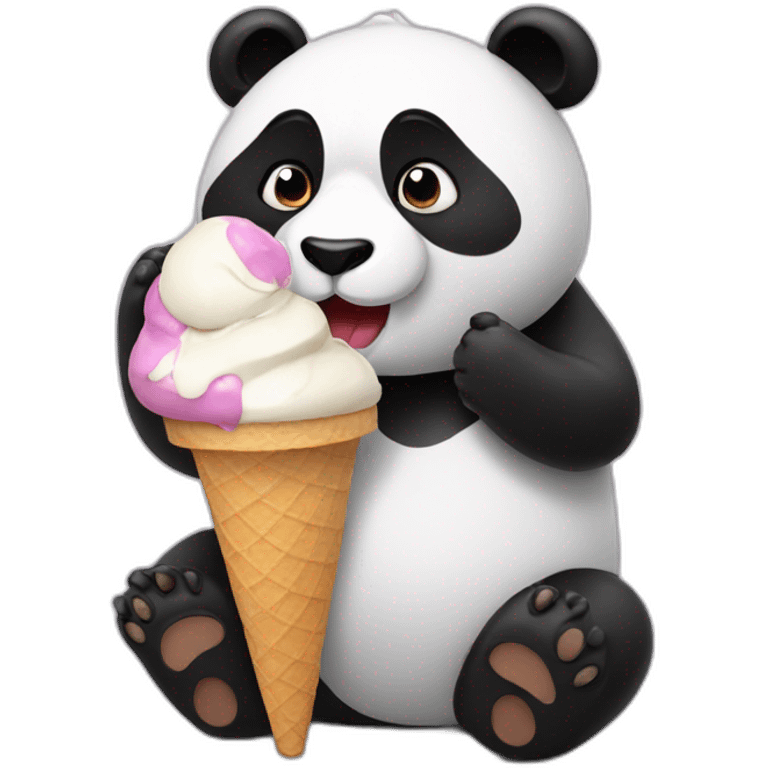 Panda eating ice cream emoji