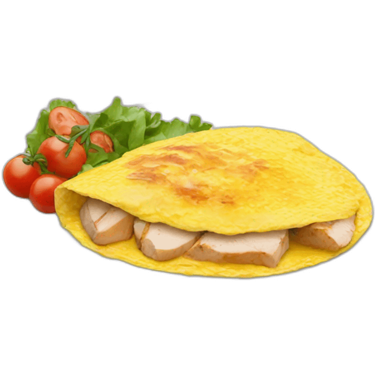 Omelette with grilled chicken in it  emoji