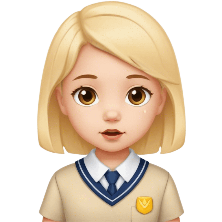 baby girl in school uniform dress emoji