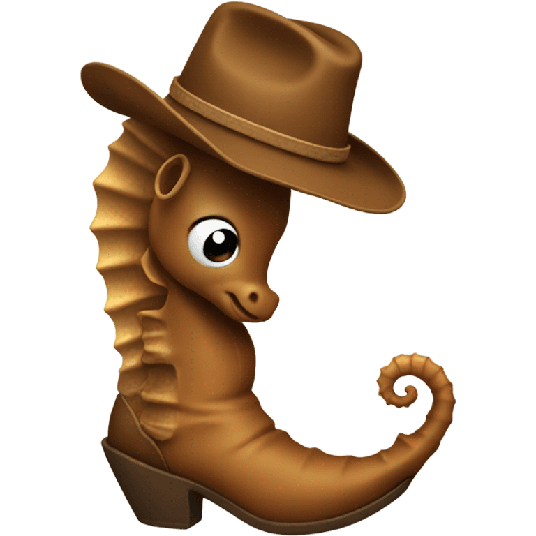 Seahorse wearing cowboy boots emoji