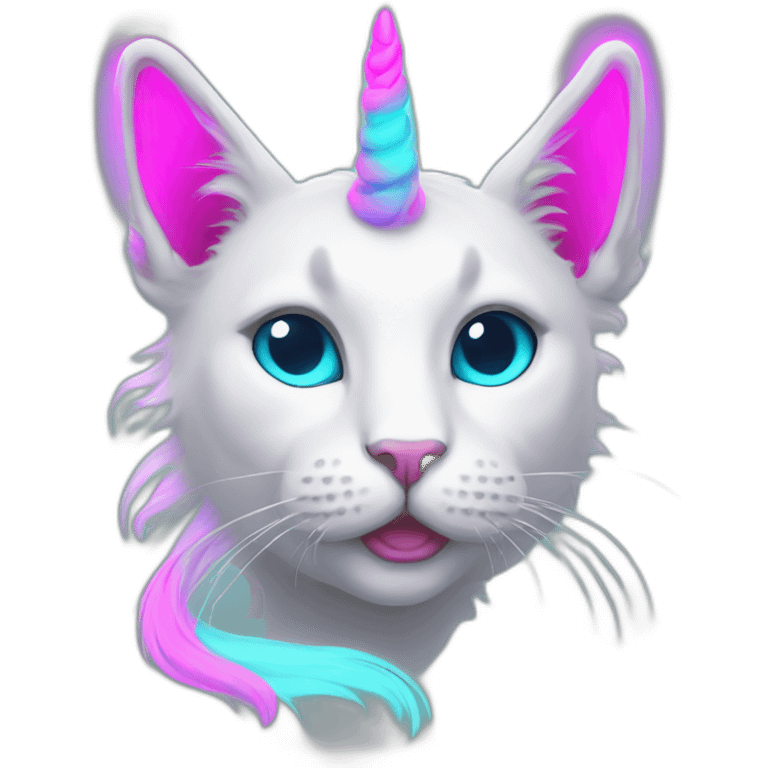 unicorn cat neon emoji