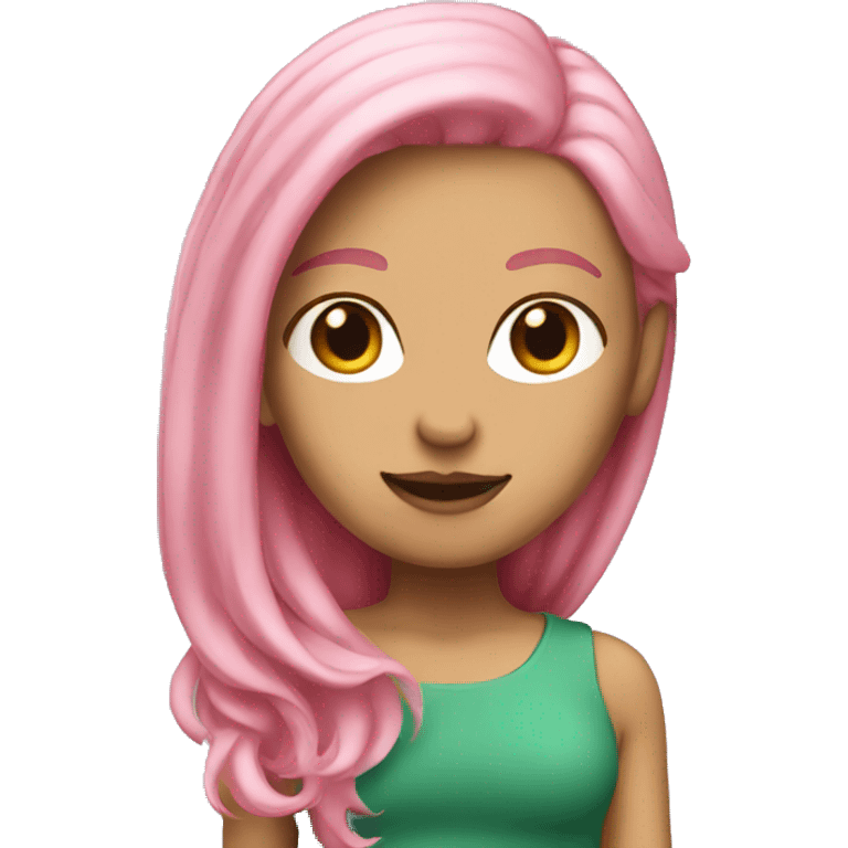 White Woman with half green hair and half pink hair emoji