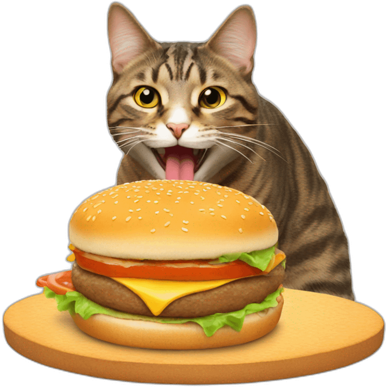 cat eating a burger emoji