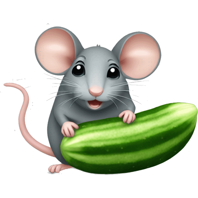 mouse with cucumber emoji