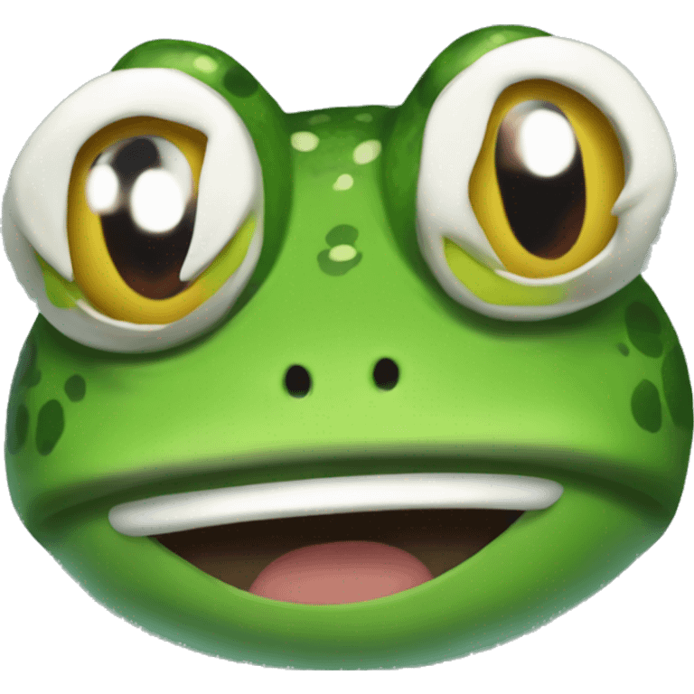 frog with curl hair and naruto headband emoji