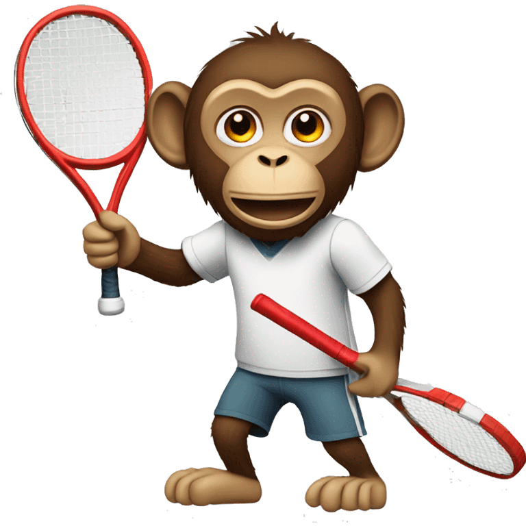 Monkey playing tennis  emoji