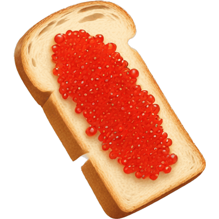 One Slice of bread with red caviar emoji