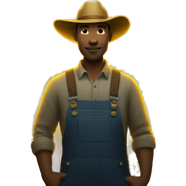 farmer with glowing neon elements emoji