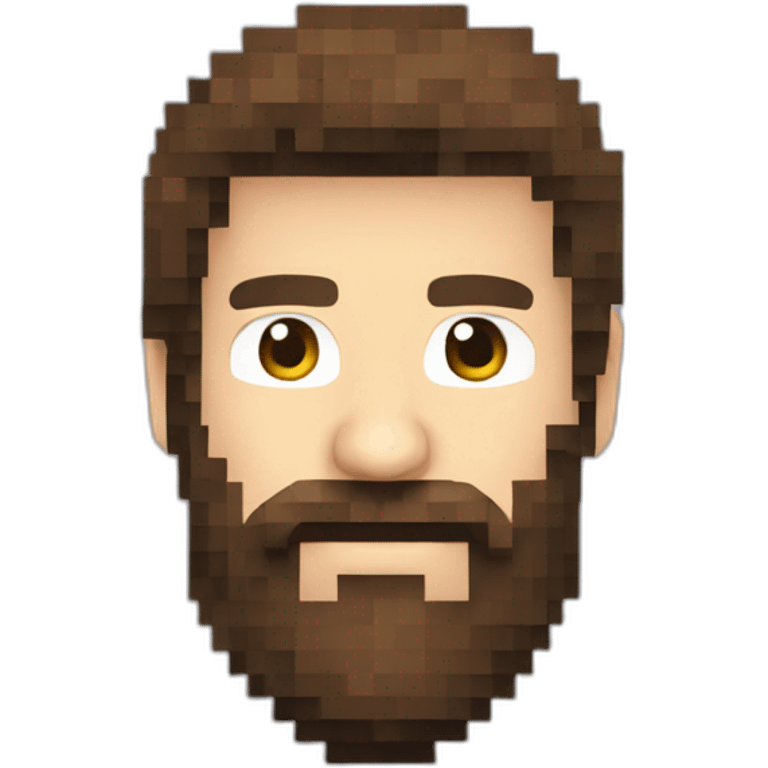 Flat Pixelated 8bit full beard emoji