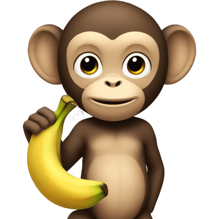 Monkey holding hands with a banana emoji