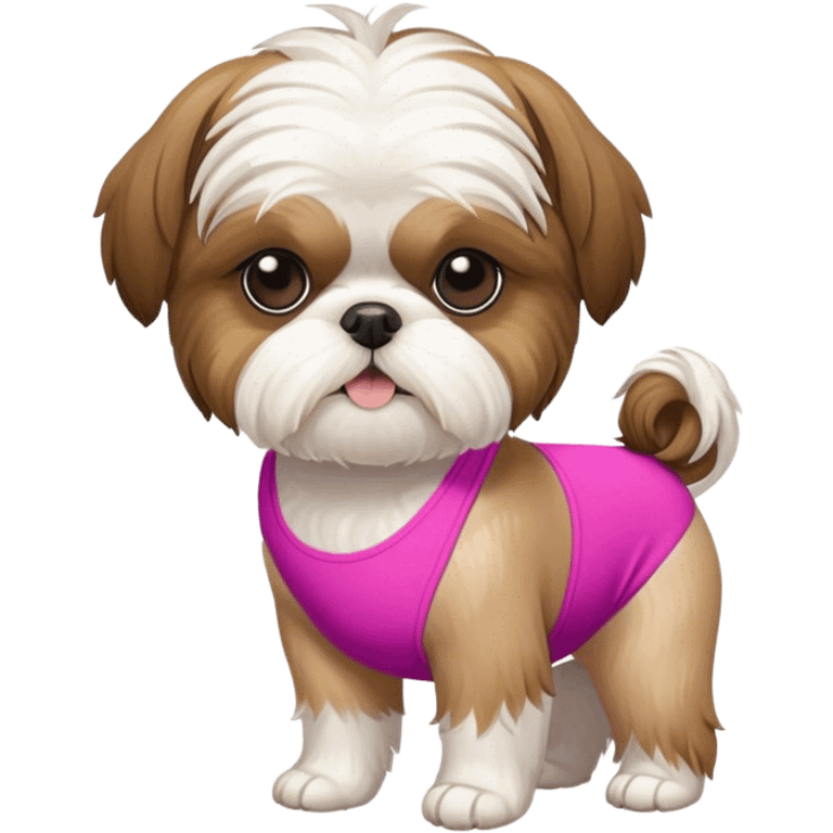 Shih Tzu in swim suit emoji