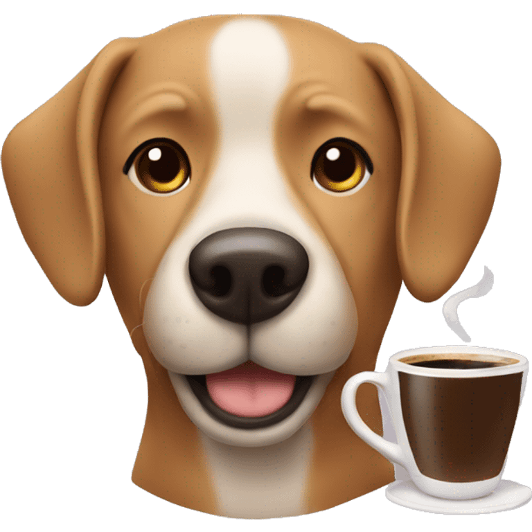 dog drinking coffee emoji