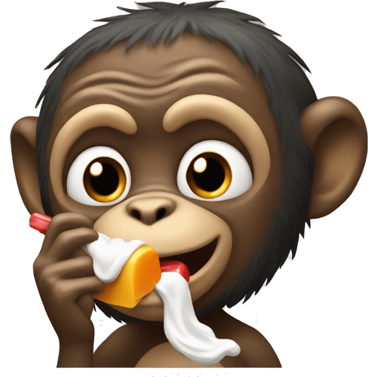 monkey eating a calippo emoji