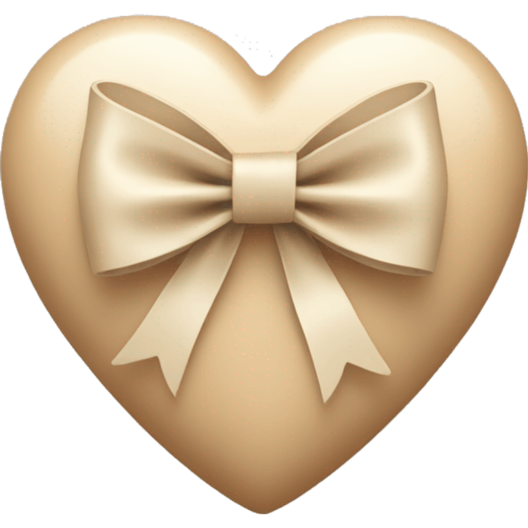 Beige heart with bow emoji