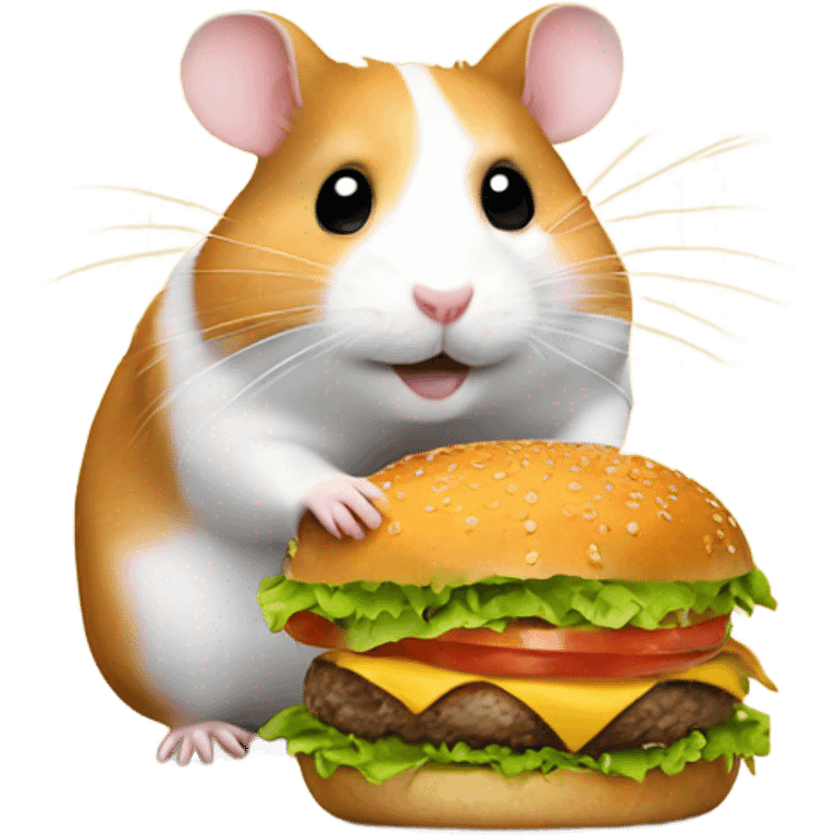 Hamster with a burger emoji