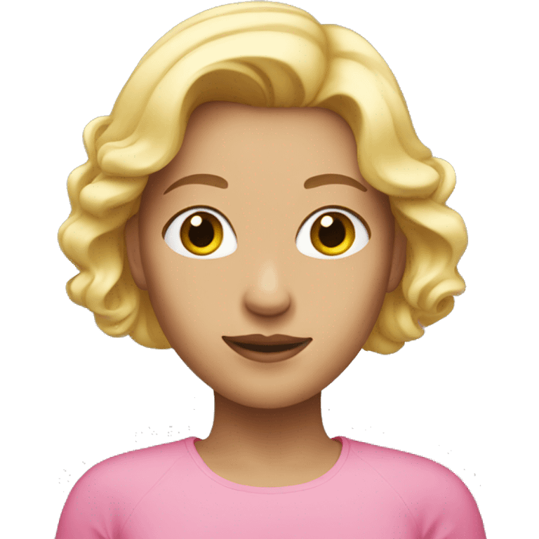 Woman with pink top and blond hair emoji