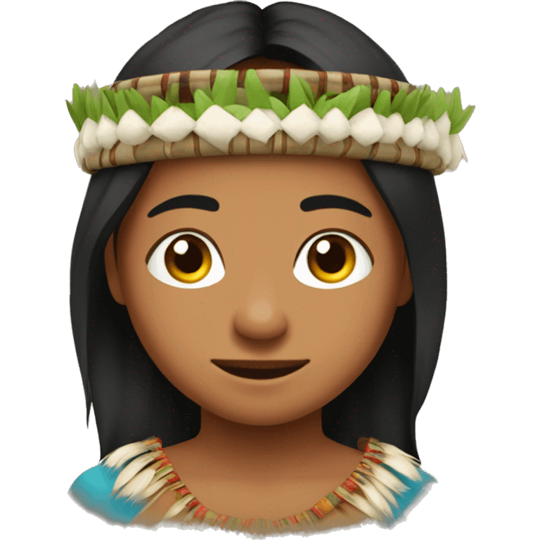 Emoji de un joven indigena con corona emoji