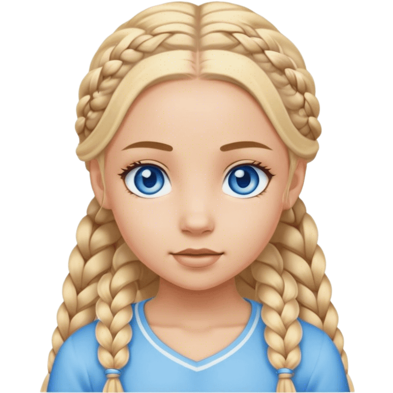 blue eyed girl with blonde braids and light skin tone  emoji