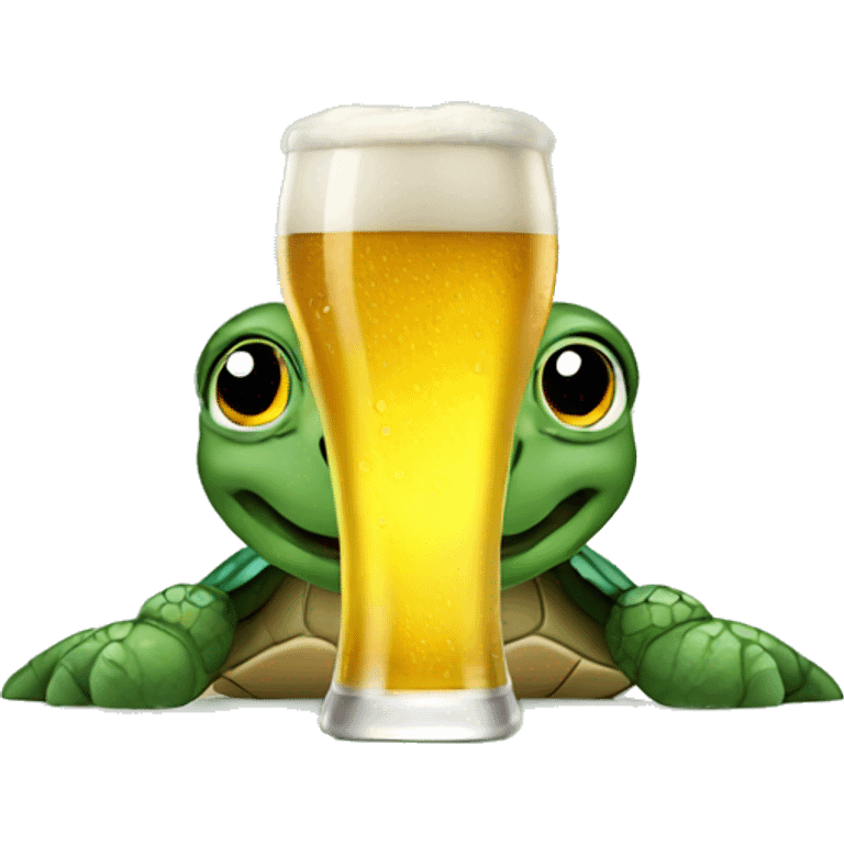 Sea turtle drinking beer emoji