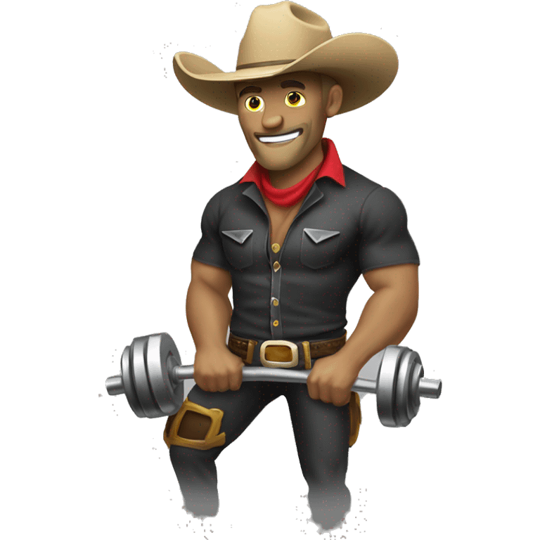 cowboy Man lifting weights skull emoji