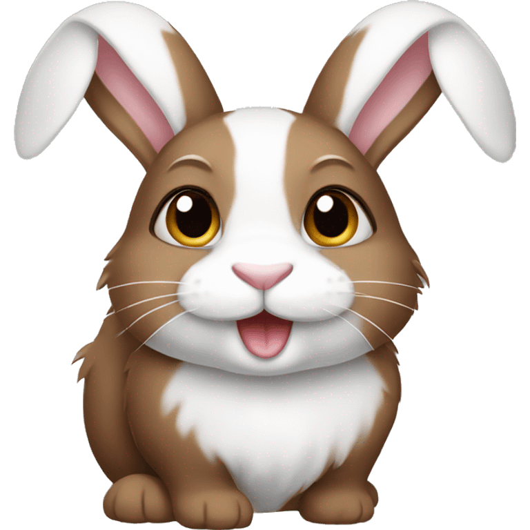 Brown and white bunny emoji