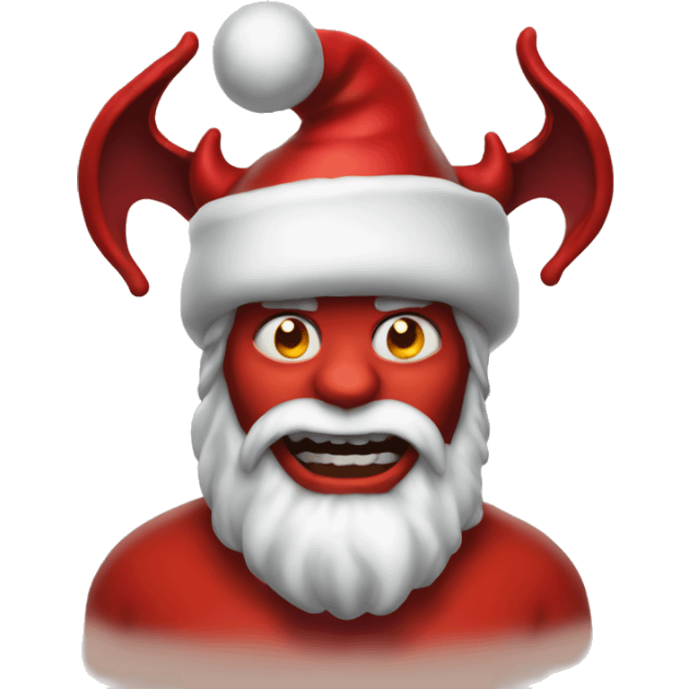 The devil in a Santa hat emoji