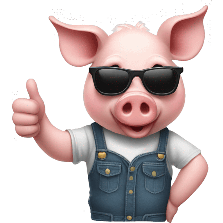 Pig with sunglasses and thumbs up emoji