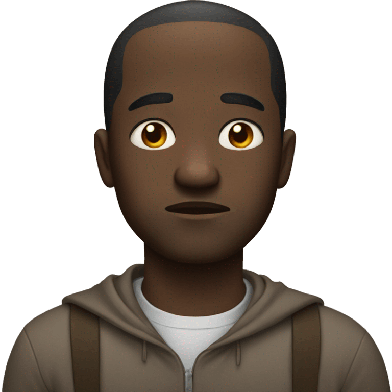 Black man looking disappointed  emoji