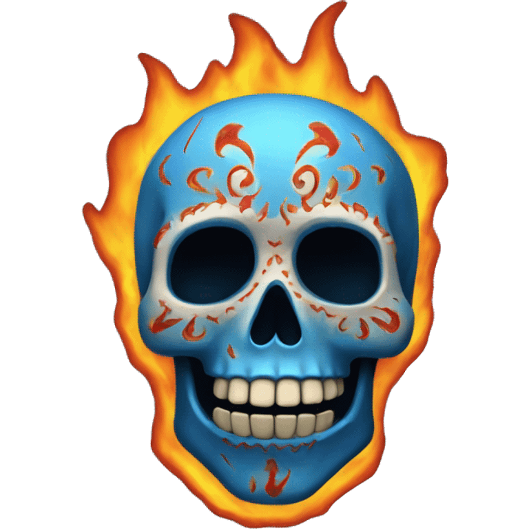 calavera con fuego azul emoji