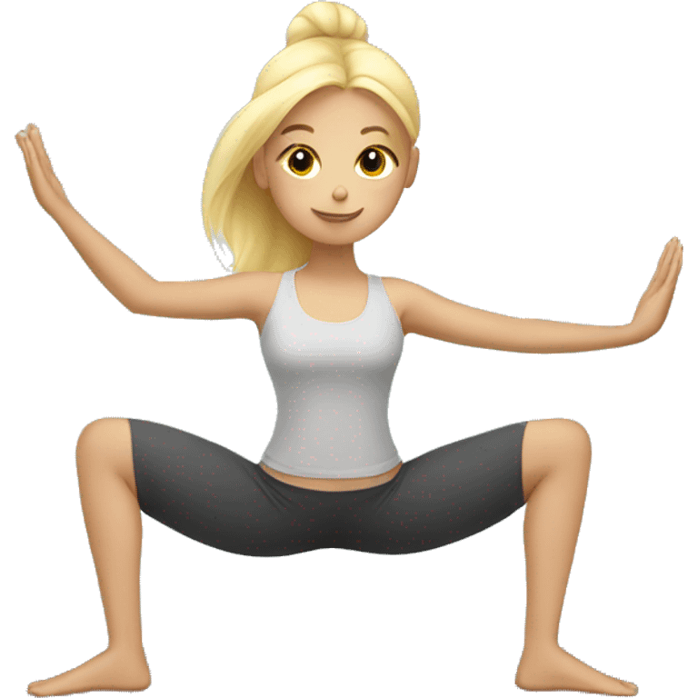 blonde girl doing yoga emoji