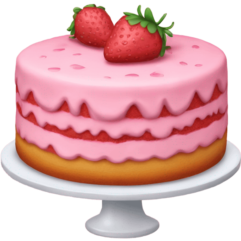 Pink strawberry cake emoji