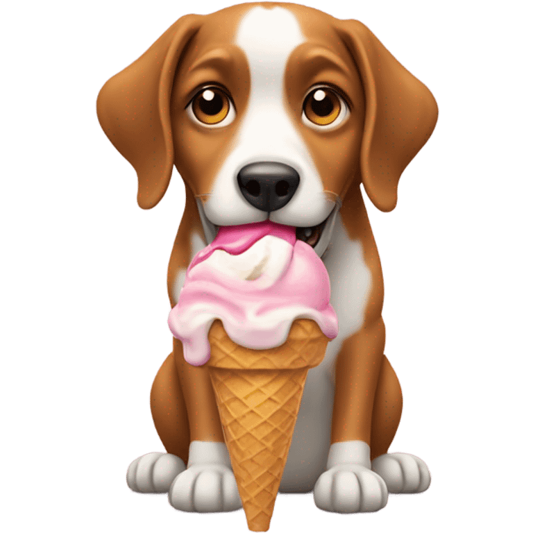 Dog eating an ice cream cone  emoji