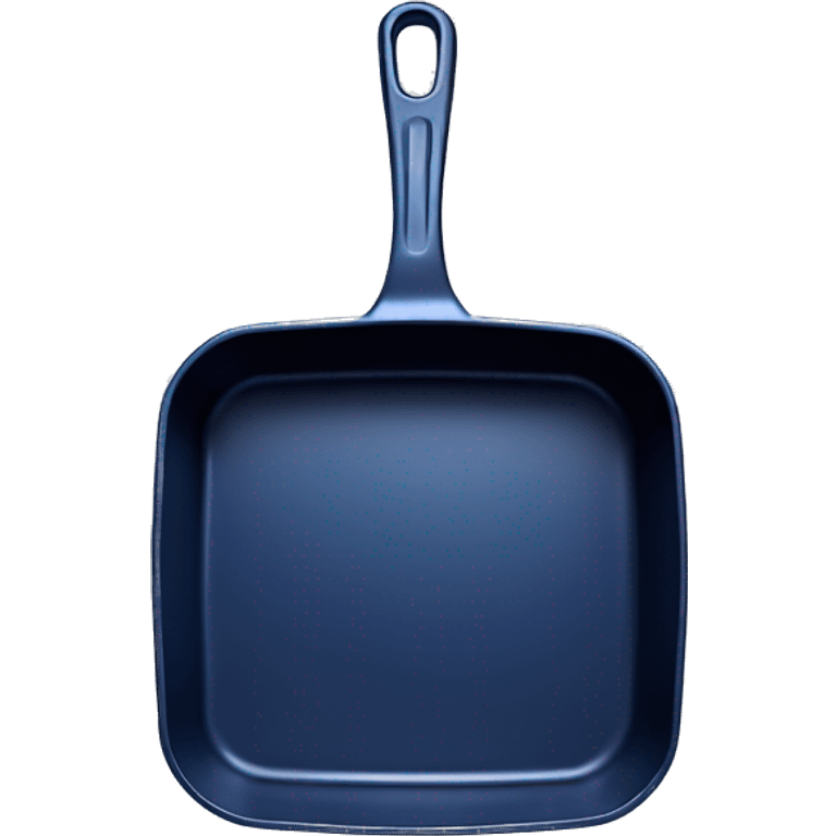 Realistic empty metallic navy blue baking pan with handles emoji