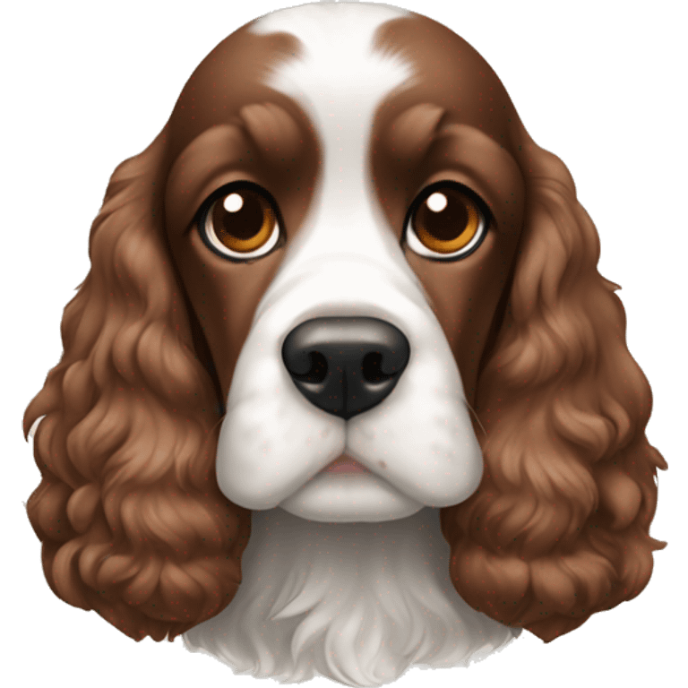 brown white black cocker spaniel emoji