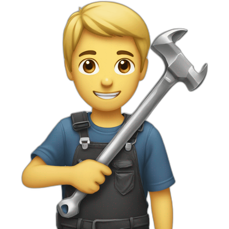 WA boy holding a wrench emoji