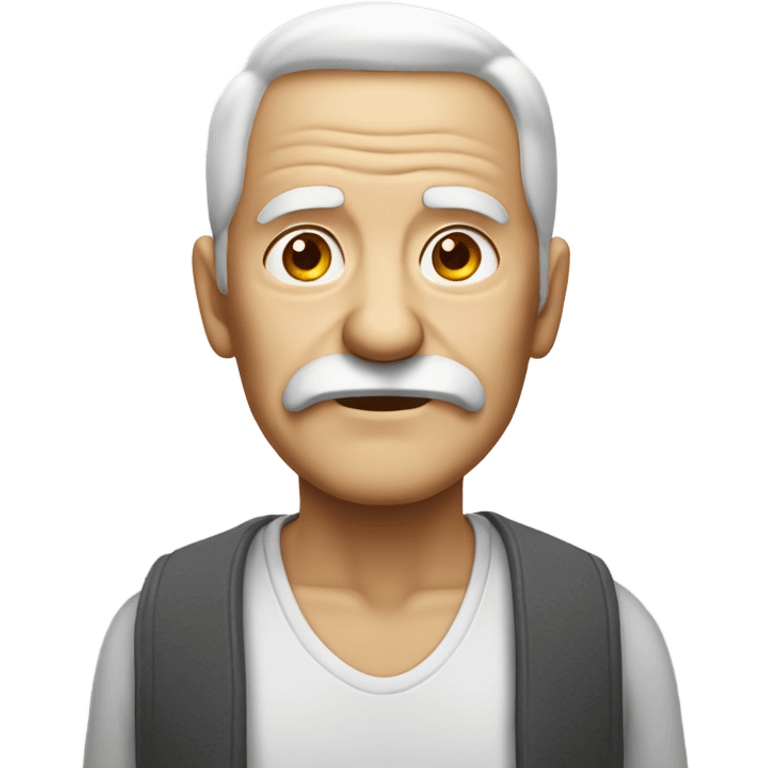 A old man with white around mouth emoji