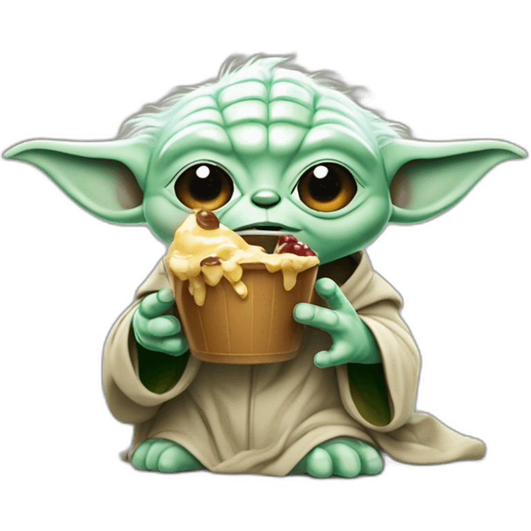 Yoda qui mange une glace emoji