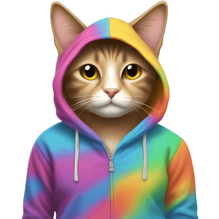 Cat wearing a hoodie emoji