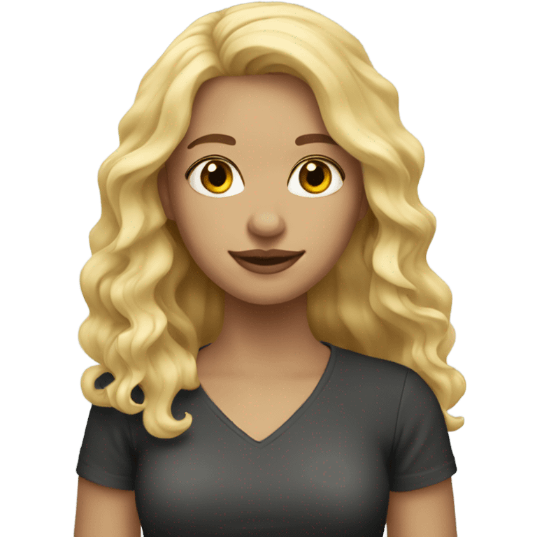 blonde long wavy hair girl emoji