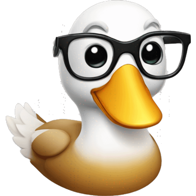 Pato con gafas emoji