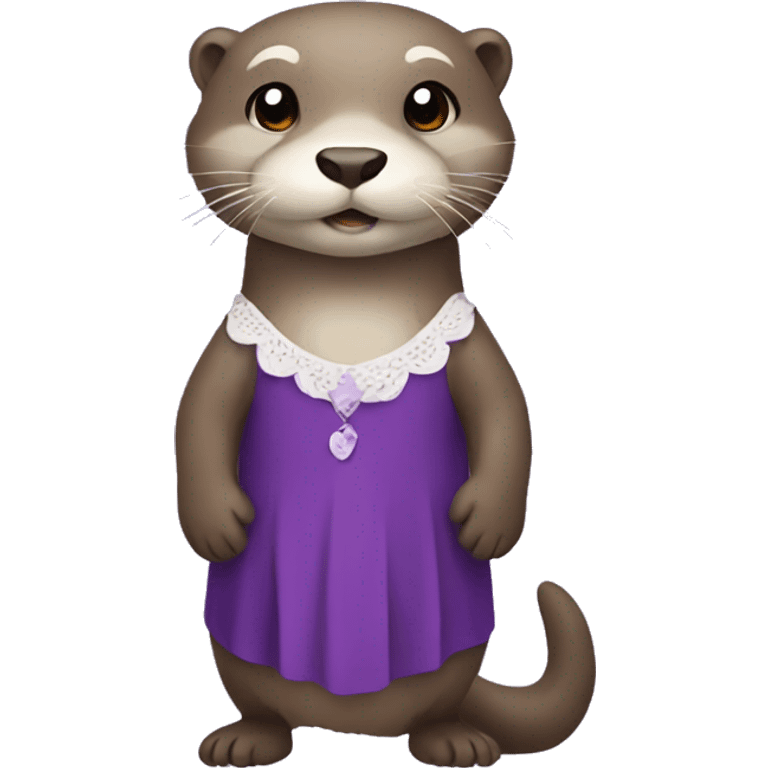 Otter with a purple dress emoji